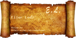 Eiler Leó névjegykártya